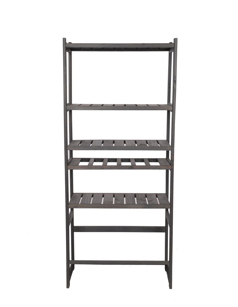 Regały/meble wielofunkcyjne - Regał Drewniany LSR półki mieszane 4 + 1 + 1 – szary - product MODO24.PL 4