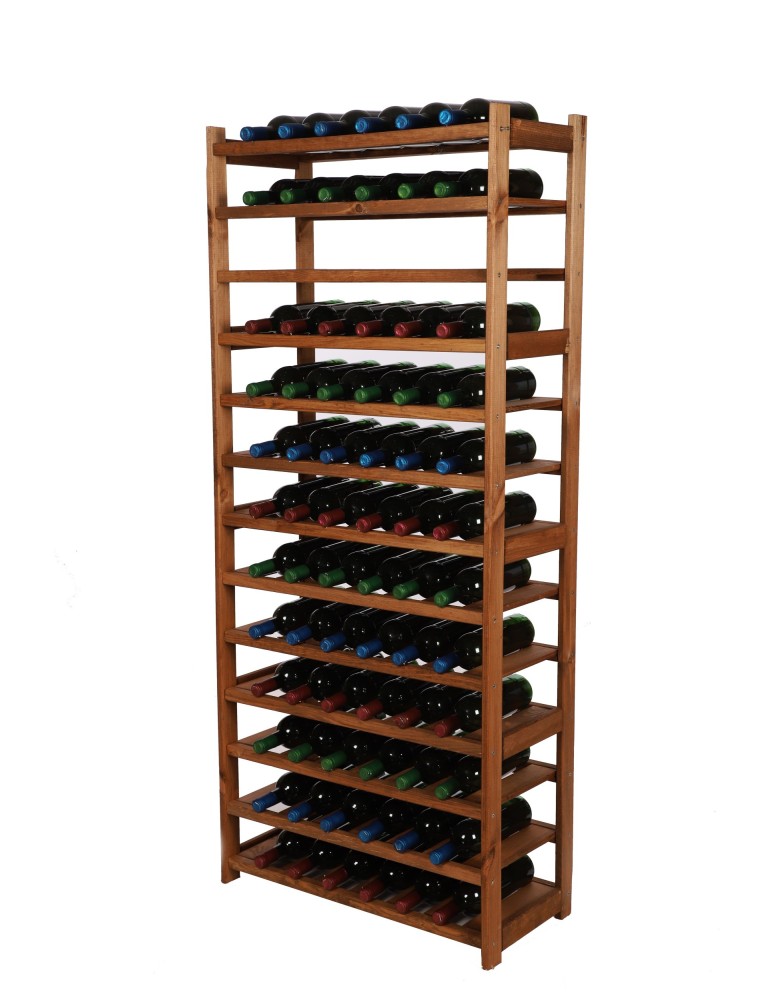 Regały/meble wielofunkcyjne - Regał Drewniany LSR – 13 półek na wino – brązowy - product MODO24.PL 3