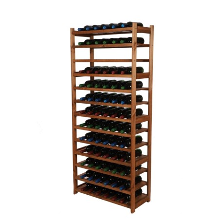 Regał Drewniany LSR – 13 półek na wino – brązowy