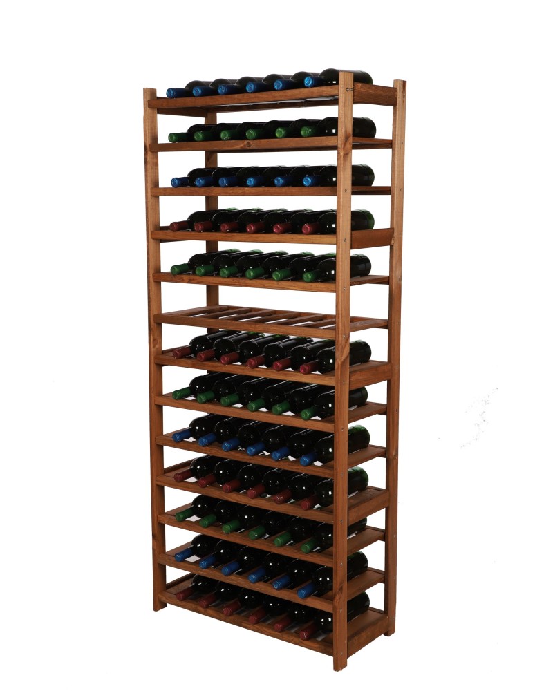 Regały/meble wielofunkcyjne - Regał Drewniany LSR – 13 półek na wino – brązowy - product MODO24.PL 4