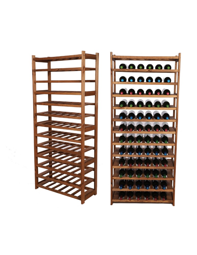 Regały/meble wielofunkcyjne - Regał Drewniany LSR – 13 półek na wino – brązowy - produkt MODO24.PL 1