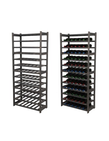 Regał Drewniany LSR – 13 półek na wino – szary