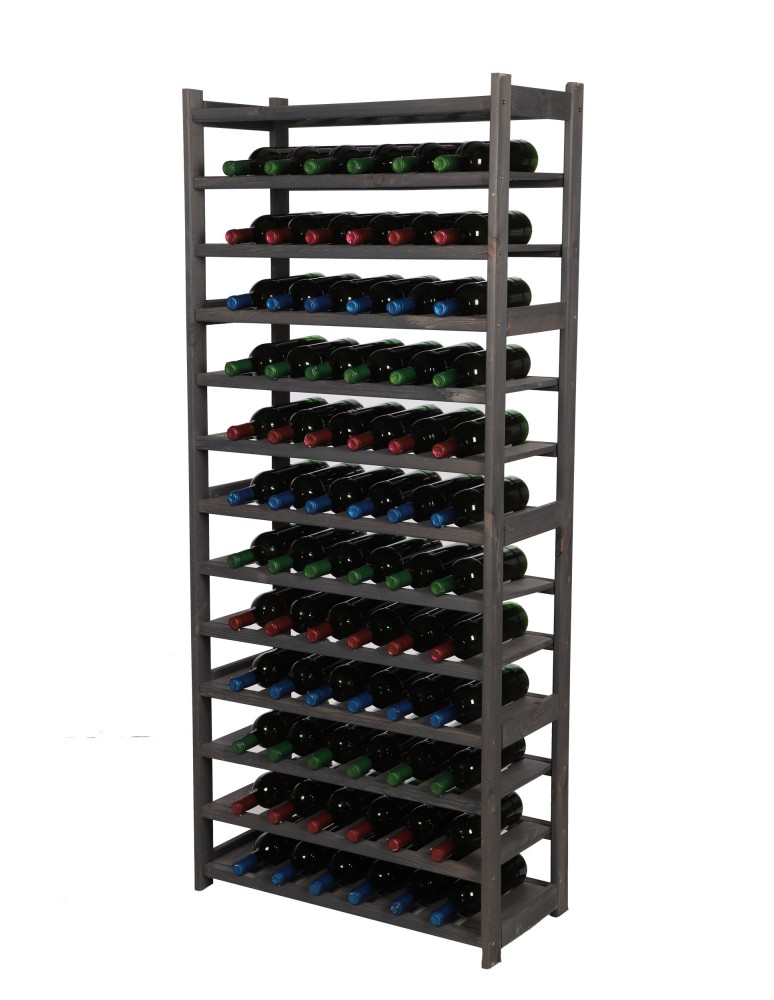 Regały/meble wielofunkcyjne - Regał Drewniany LSR – 13 półek na wino – szary - product MODO24.PL 3