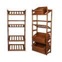 Regał Drewniany LSR – 4 półki na skrzynki – brązowy