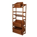 Regał Drewniany LSR – 4 półki na skrzynki – brązowy