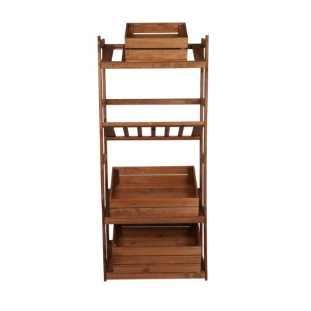 Regał Drewniany LSR – 4 półki na skrzynki – brązowy