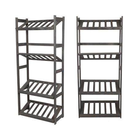 Regał Drewniany LSR – 4 półki na skrzynki – szary