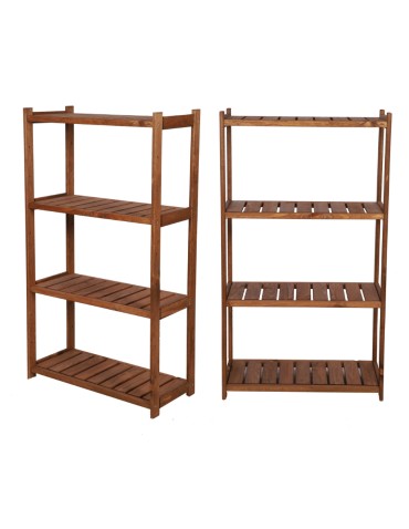 Regał Drewniany LSR – 4 półki proste – brązowy