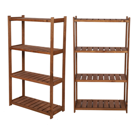 Regał Drewniany LSR – 4 półki proste – brązowy