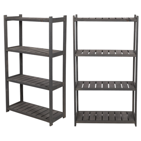 Regał Drewniany LSR – 4 półki proste – szary