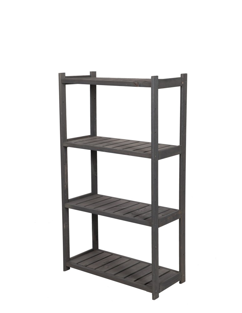 Regały/meble wielofunkcyjne - Regał Drewniany LSR – 4 półki proste – szary - product MODO24.PL 2