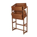 Regał Drewniany LSR – 3 półki na skrzynki – brązowy