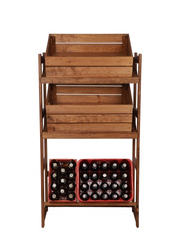 Regały/meble wielofunkcyjne - Regał Drewniany LSR – 3 półki na skrzynki – brązowy - product 5