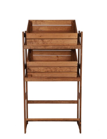 Regały/meble wielofunkcyjne - Regał Drewniany LSR – 3 półki na skrzynki – brązowy - product 6