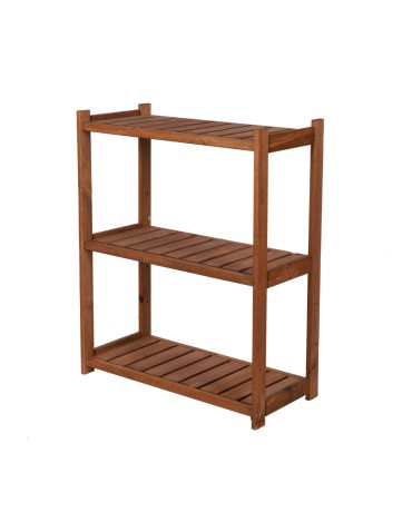 Regał Drewniany LSR – 3 półki proste – brązowy