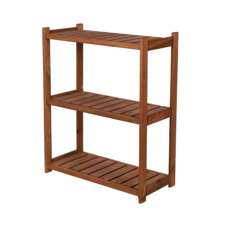 Regał Drewniany LSR – 3 półki proste – brązowy