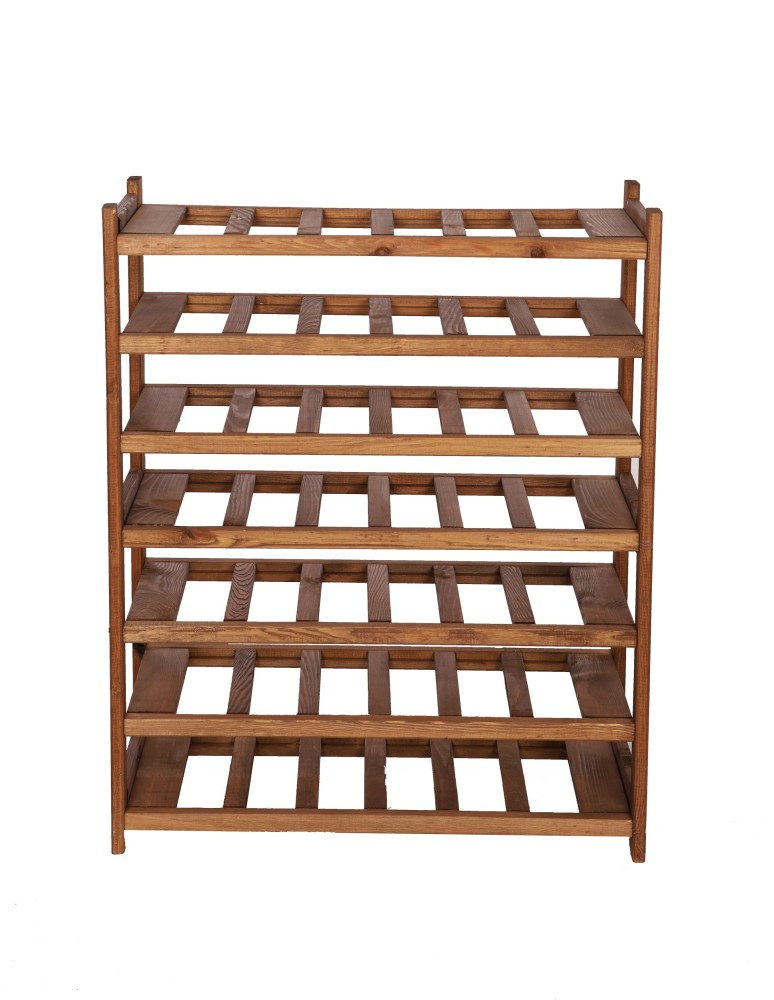 Regały/meble wielofunkcyjne - Regał Drewniany LSR – 7 półek na wino – Brązowy - product MODO24.PL 2