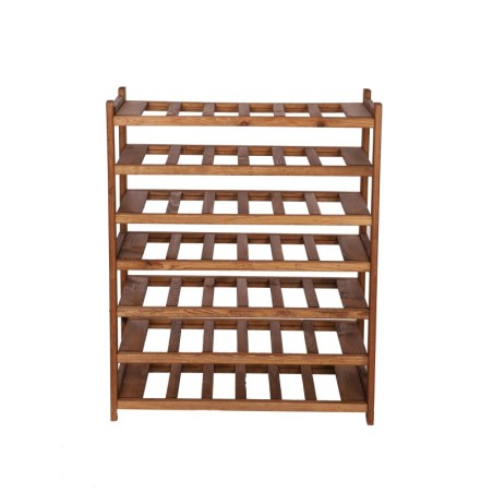 Regał Drewniany LSR – 7 półek na wino – Brązowy