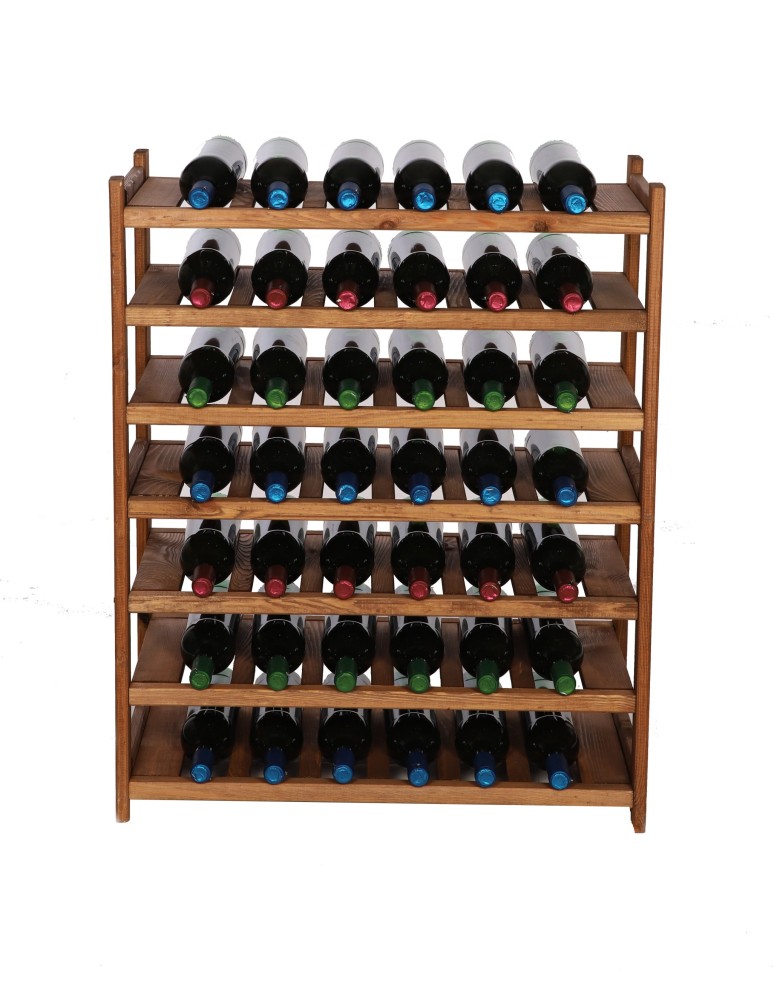 Regały/meble wielofunkcyjne - Regał Drewniany LSR – 7 półek na wino – Brązowy - product MODO24.PL 3