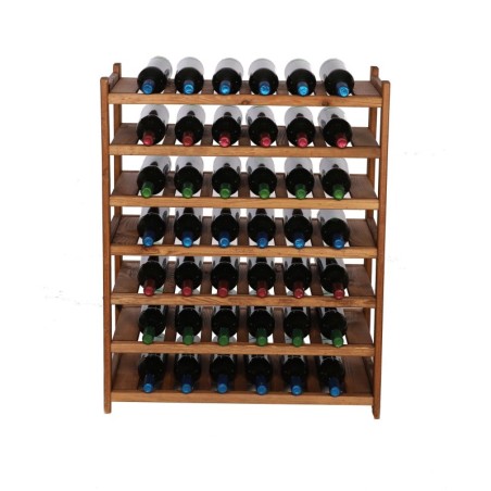 Regał Drewniany LSR – 7 półek na wino – Brązowy