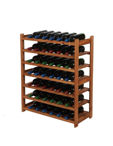 Regał Drewniany LSR – 7 półek na wino – Brązowy