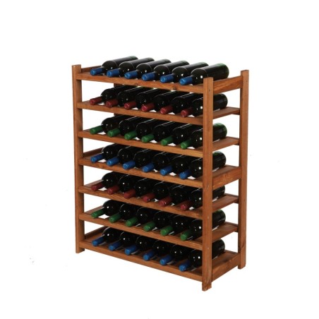 Regał Drewniany LSR – 7 półek na wino – Brązowy