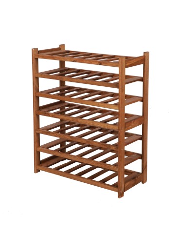 Regały/meble wielofunkcyjne - Regał Drewniany LSR – 7 półek na wino – Brązowy - product 4