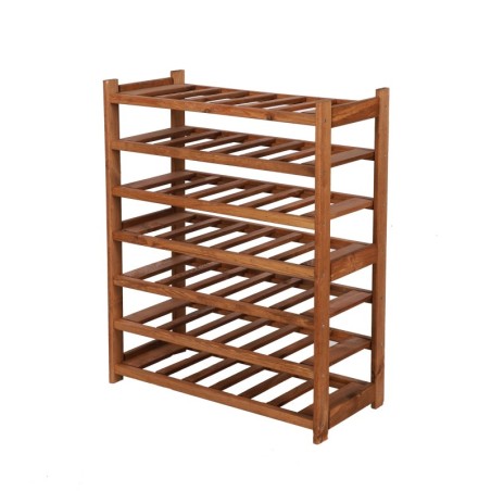 Regał Drewniany LSR – 7 półek na wino – Brązowy