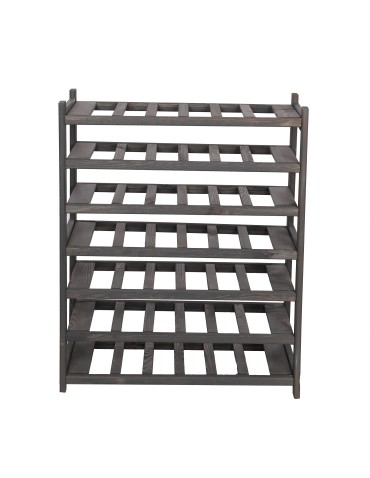 Regały/meble wielofunkcyjne - Regał Drewniany LSR – 7 półek na wino – Szary - product 3