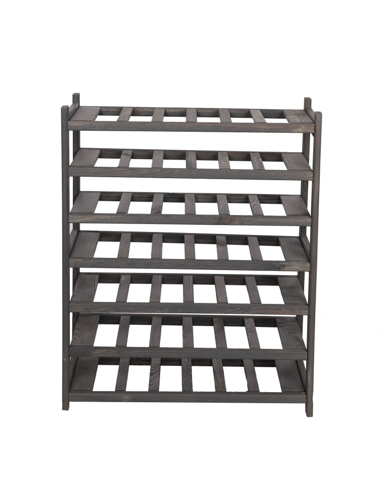 Regały/meble wielofunkcyjne - Regał Drewniany LSR – 7 półek na wino – Szary - product MODO24.PL 3