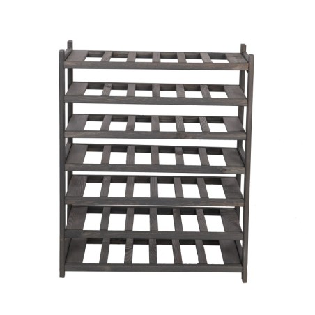 Regał Drewniany LSR – 7 półek na wino – Szary