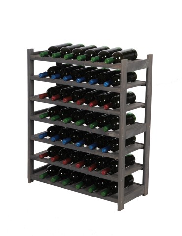 Regał Drewniany LSR – 7 półek na wino – Szary