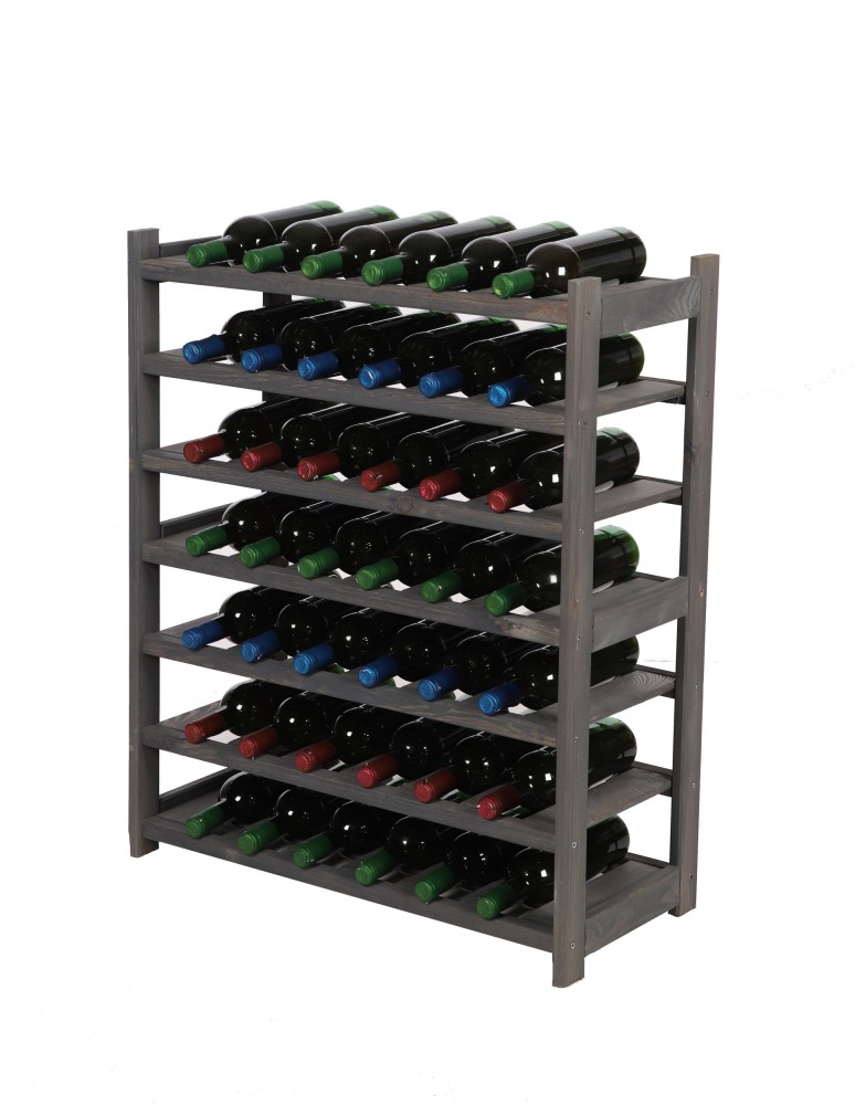 Regały/meble wielofunkcyjne - Regał Drewniany LSR – 7 półek na wino – Szary - produkt MODO24.PL 1