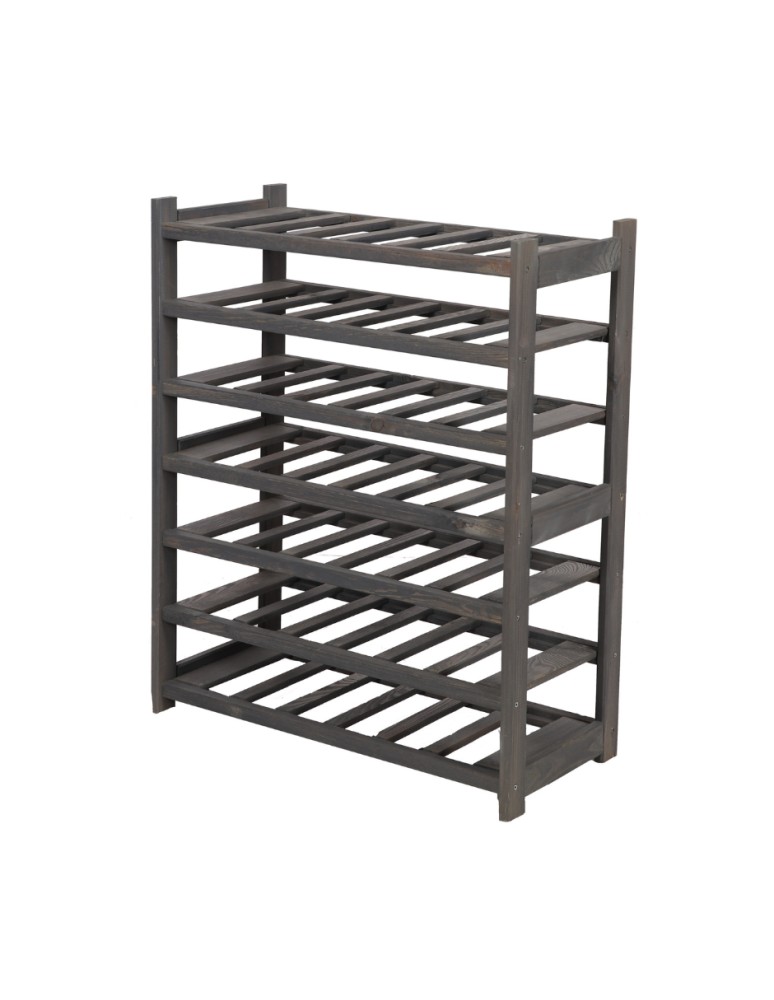 Regały/meble wielofunkcyjne - Regał Drewniany LSR – 7 półek na wino – Szary - product MODO24.PL 5