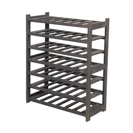 Regał Drewniany LSR – 7 półek na wino – Szary