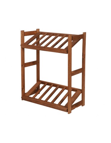 Regał Drewniany LSR – 2 półki na skrzynki – Brązowy