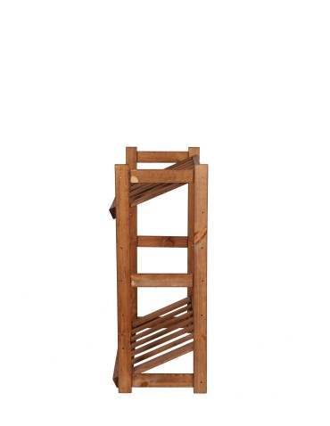 Regał Drewniany LSR – 2 półki na skrzynki – Brązowy - product 2