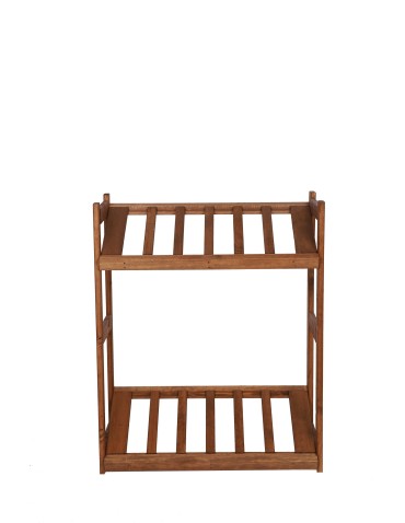 Regały/meble wielofunkcyjne - Regał Drewniany LSR – 2 półki na skrzynki – Brązowy - product 3