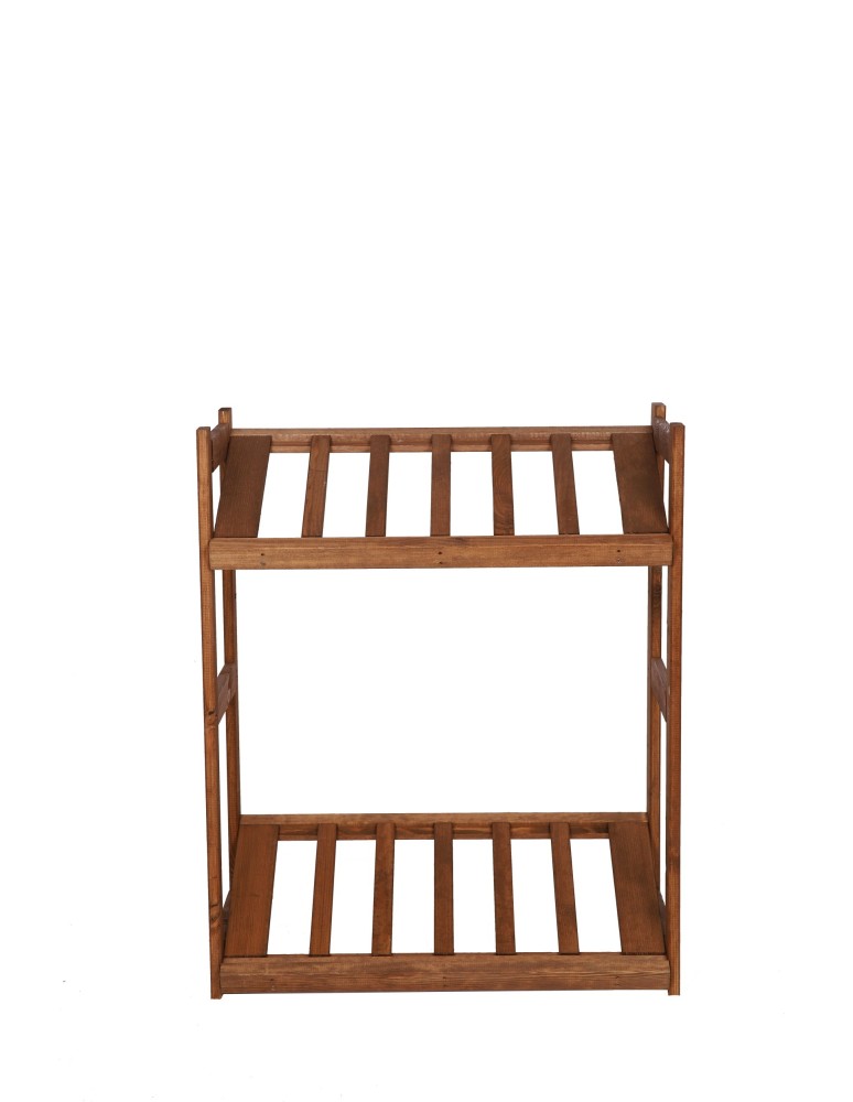 Regały/meble wielofunkcyjne - Regał Drewniany LSR – 2 półki na skrzynki – Brązowy - product MODO24.PL 3