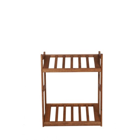 Regał Drewniany LSR – 2 półki na skrzynki – Brązowy