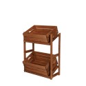 Regał Drewniany LSR – 2 półki na skrzynki – Brązowy
