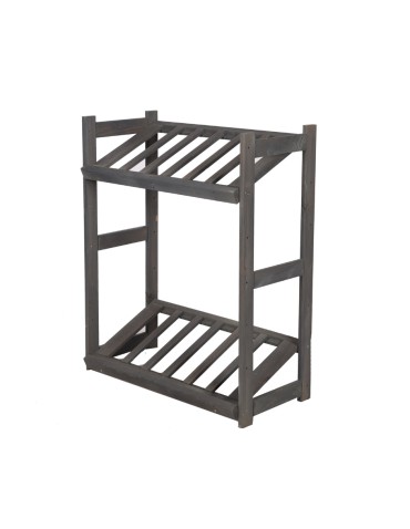 Regał Drewniany LSR – 2 półki na skrzynki – Szary