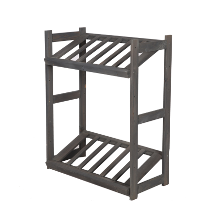 Regał Drewniany LSR – 2 półki na skrzynki – Szary