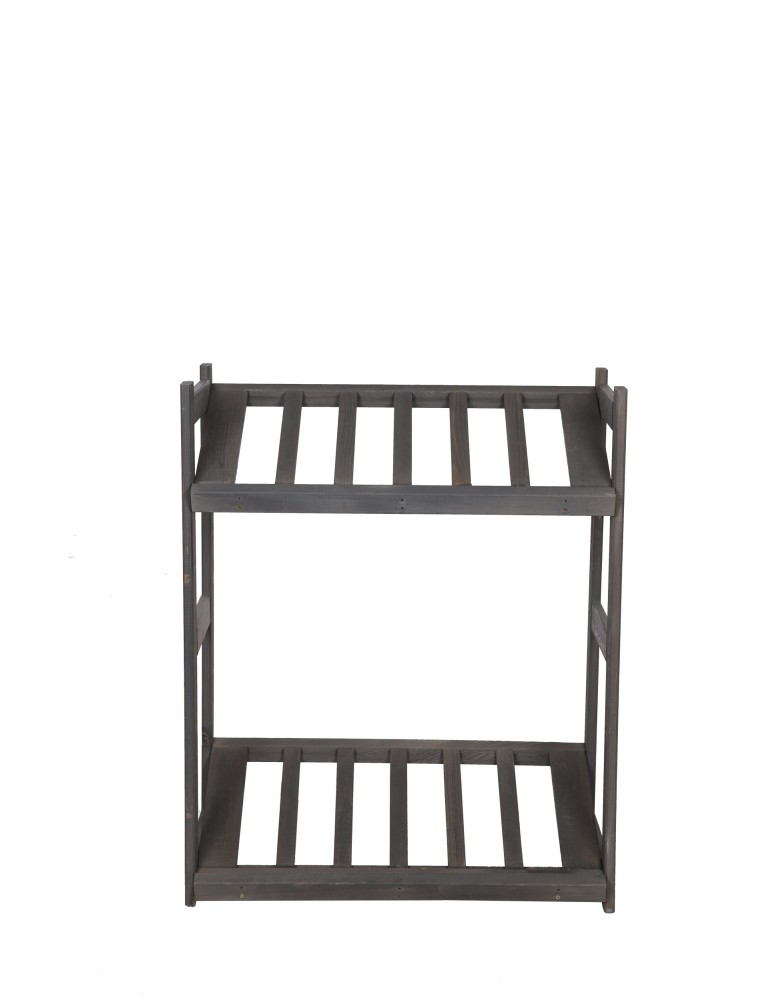 Regały/meble wielofunkcyjne - Regał Drewniany LSR – 2 półki na skrzynki – Szary - product MODO24.PL 2