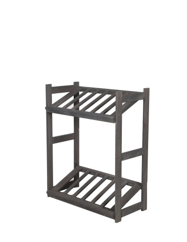 Regały/meble wielofunkcyjne - Regał Drewniany LSR – 2 półki na skrzynki – Szary - product 5