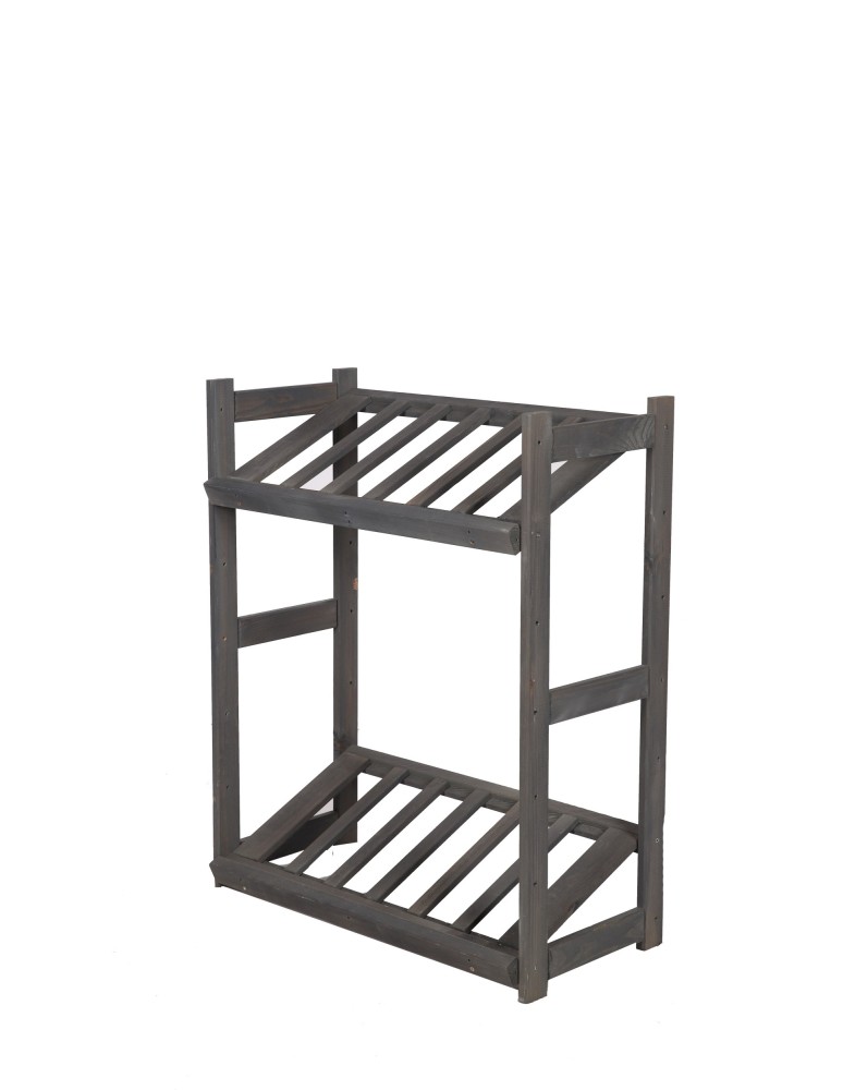 Regały/meble wielofunkcyjne - Regał Drewniany LSR – 2 półki na skrzynki – Szary - product MODO24.PL 5