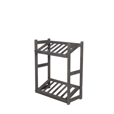 Regał Drewniany LSR – 2 półki na skrzynki – Szary