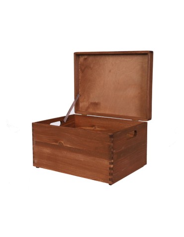 Skrzynka drewniana z pokrywą 23x40x30 cm ~ S-03 BRĄZ
