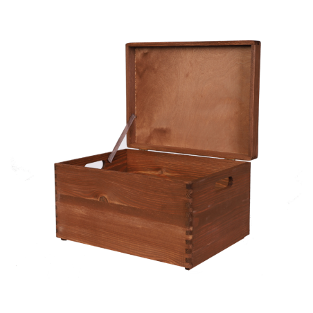 Skrzynka Drewniana z Pokrywą 23x40x30 cm ❏ Pełna z Uchwytami