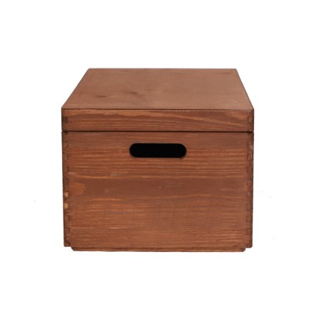 Skrzynka Drewniana z Pokrywą 23x40x30 cm ❏ Pełna z Uchwytami